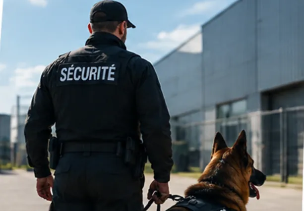 Agent cynophile accompagné de son chien